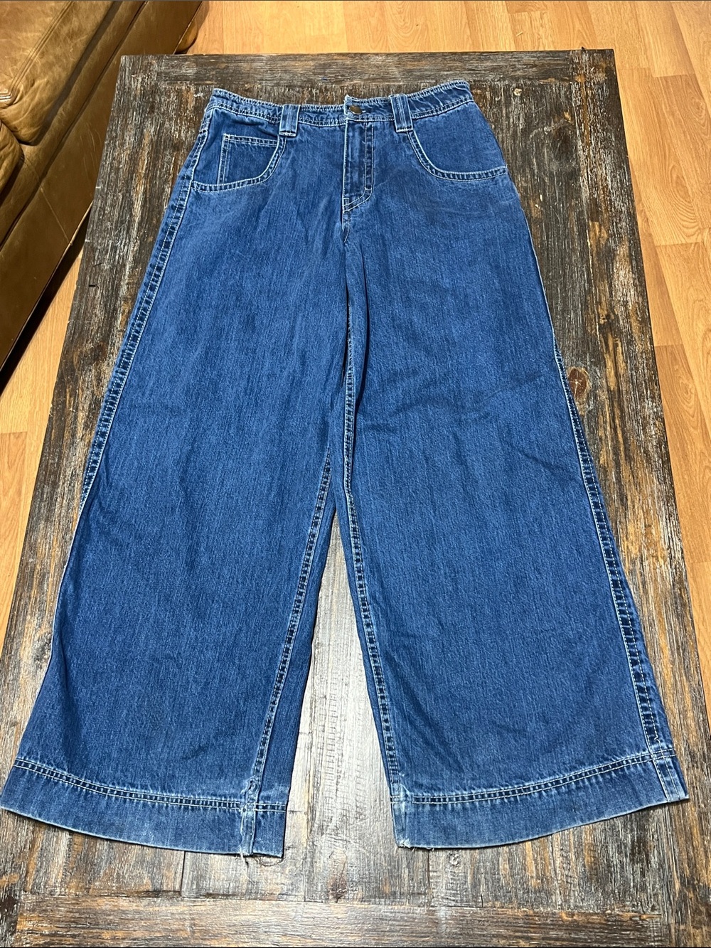 Men's Wide-Leg Denim Jeans - Blue